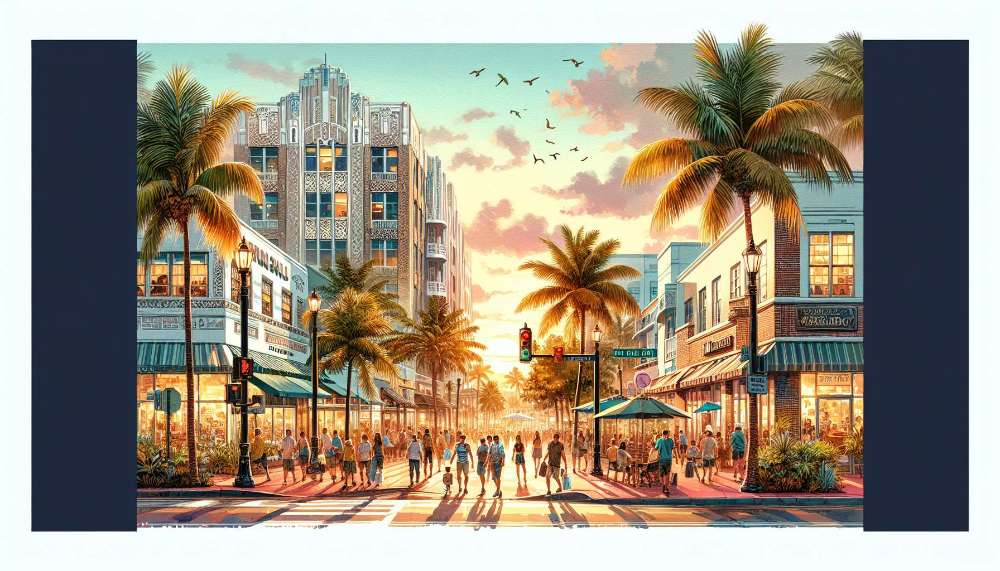 A vibrant street scene in North Miami Beach
