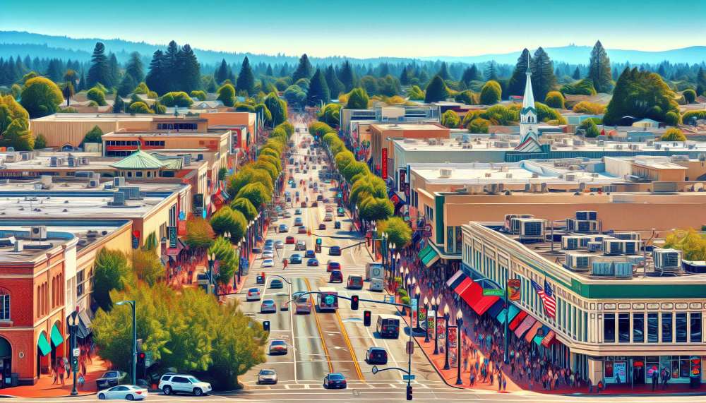A vibrant street scene in Fremont