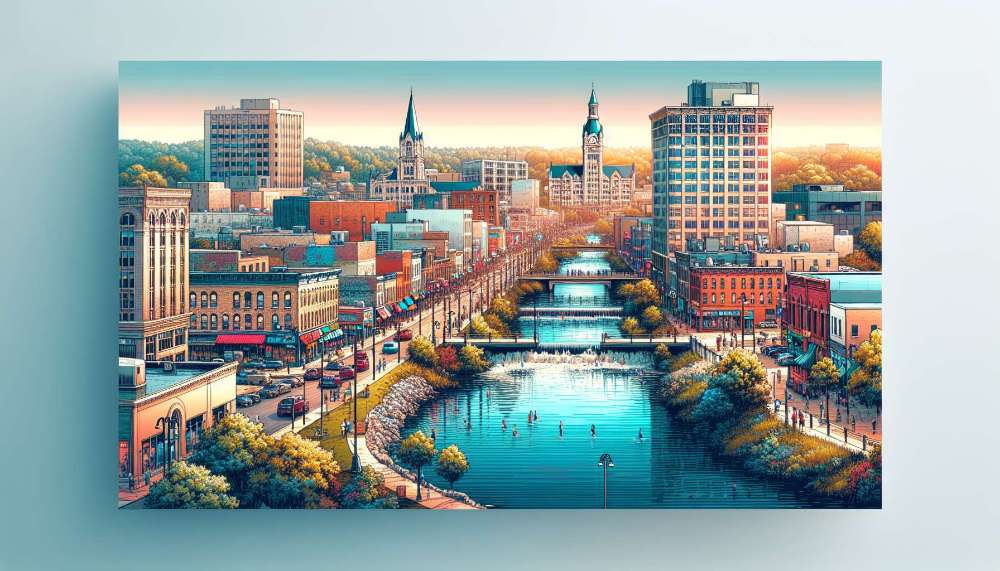 A vibrant street scene in Washington