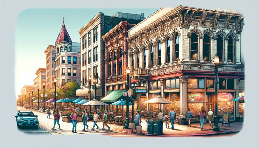 A vibrant street scene in Boise