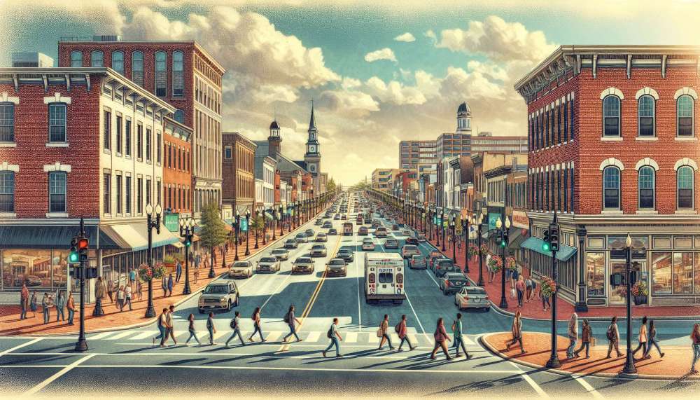 A vibrant street scene in Delaware