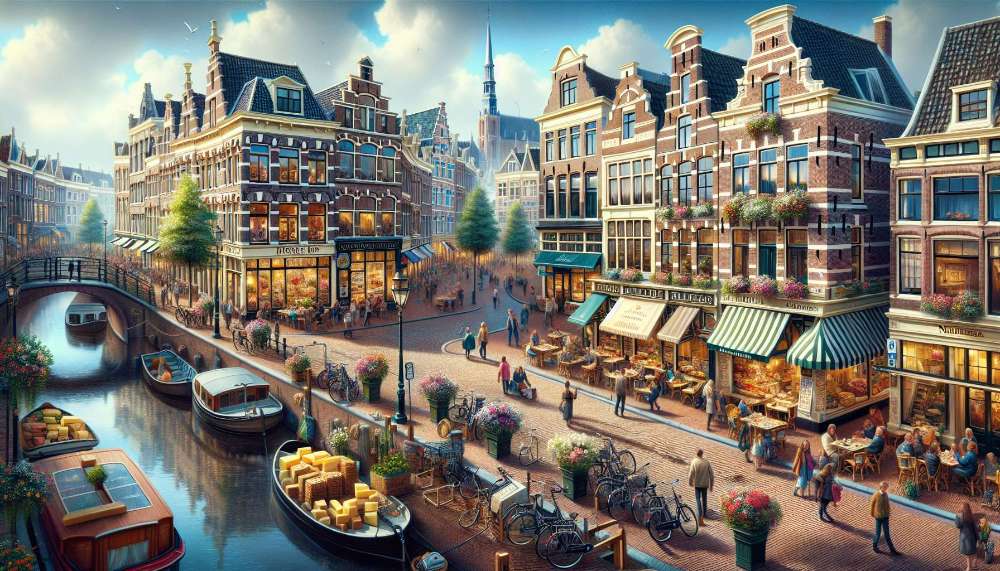 A vibrant street scene in Netherlands
