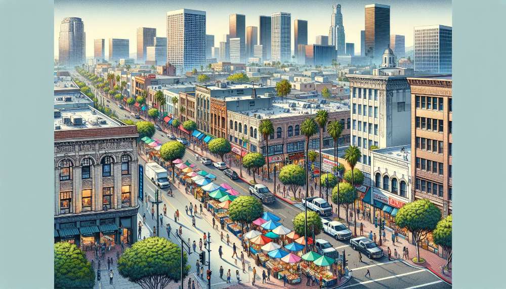 A vibrant street scene in Anaheim