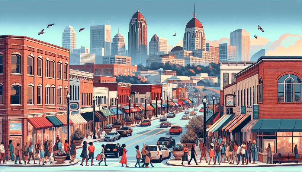 A vibrant street scene in Lithonia