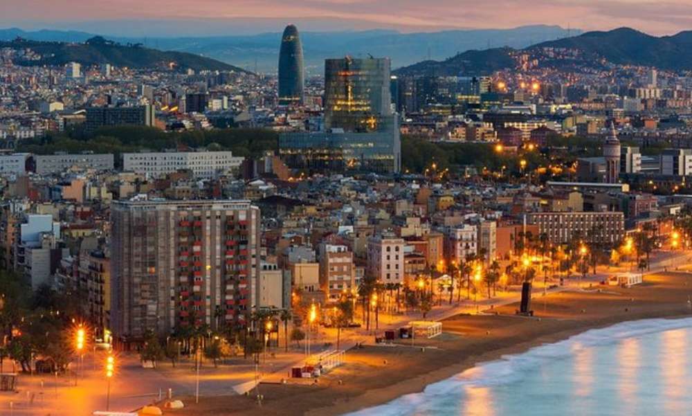 A vibrant street scene in Barcelona