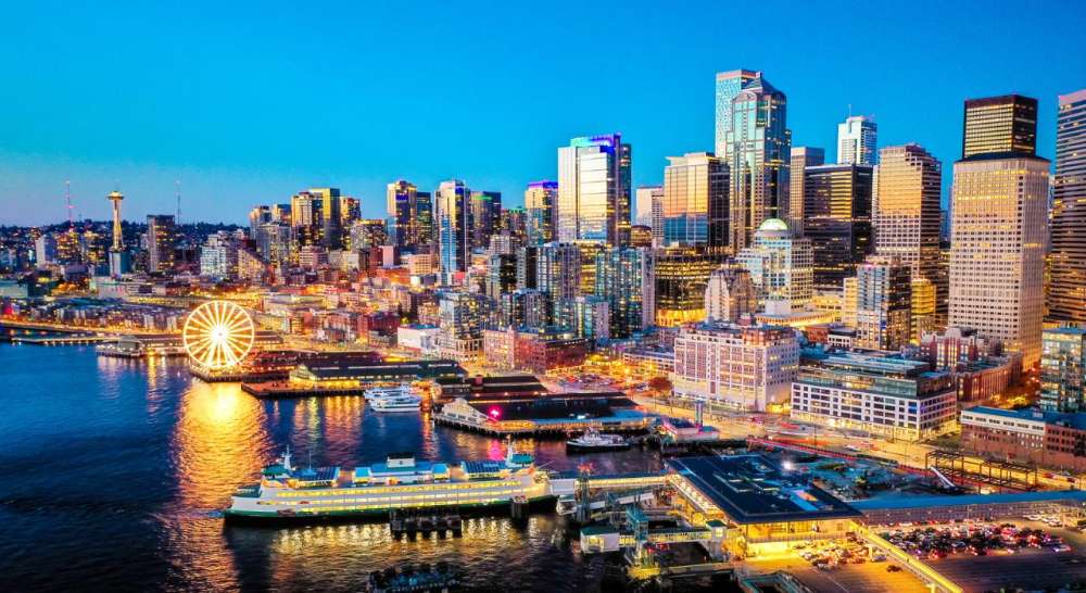 A vibrant street scene in Seattle