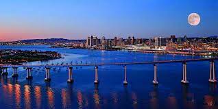 A vibrant street scene in San Diego