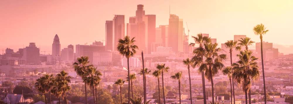 A vibrant street scene in Los Angeles