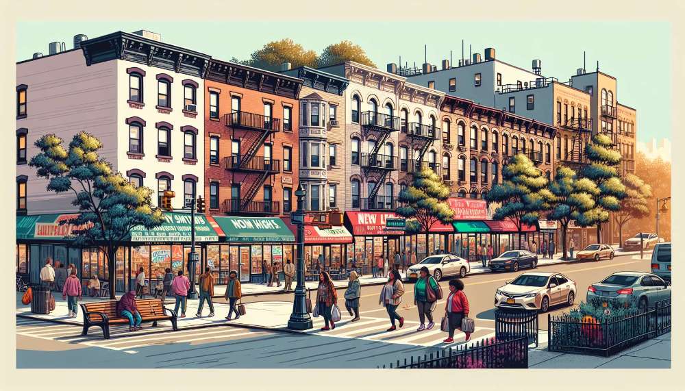 A vibrant street scene in University Heights