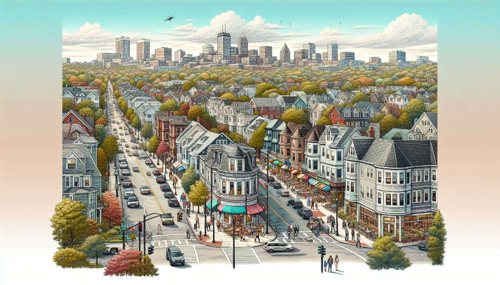 A vibrant street scene in Woburn