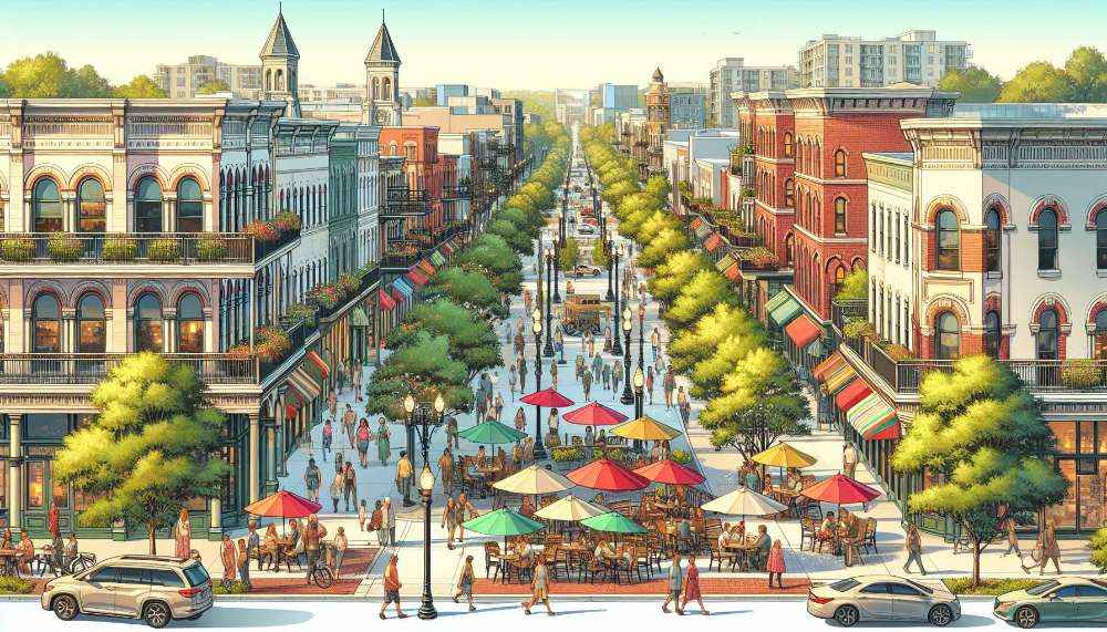 A vibrant street scene in Williamsburg