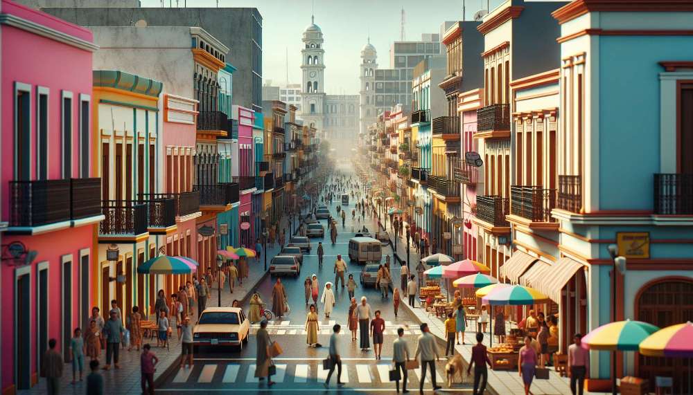 A vibrant street scene in Naucalpan de Juárez