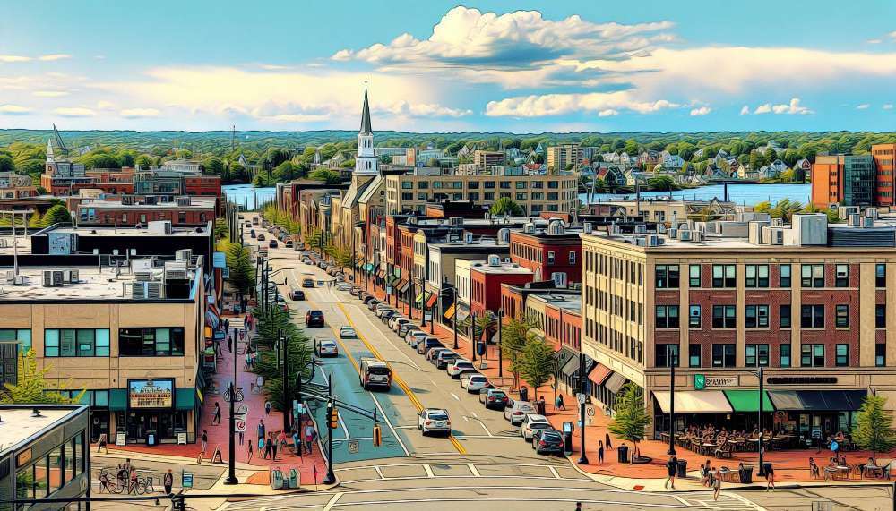 A vibrant street scene in Cambridgeport