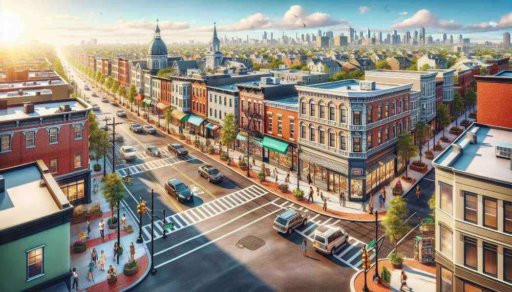 A vibrant street scene in Bergen-Lafayette