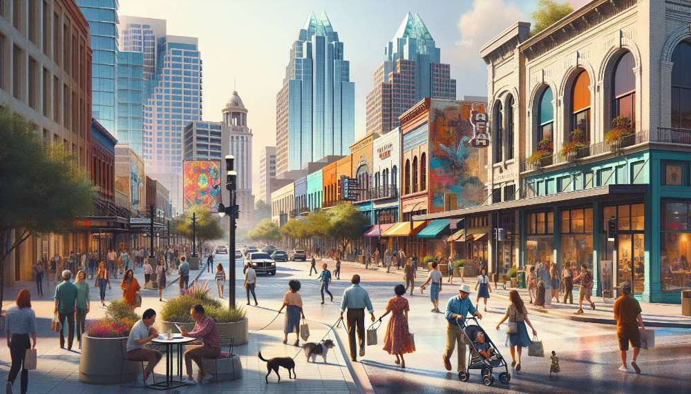 A vibrant street scene in Johnston Terrace
