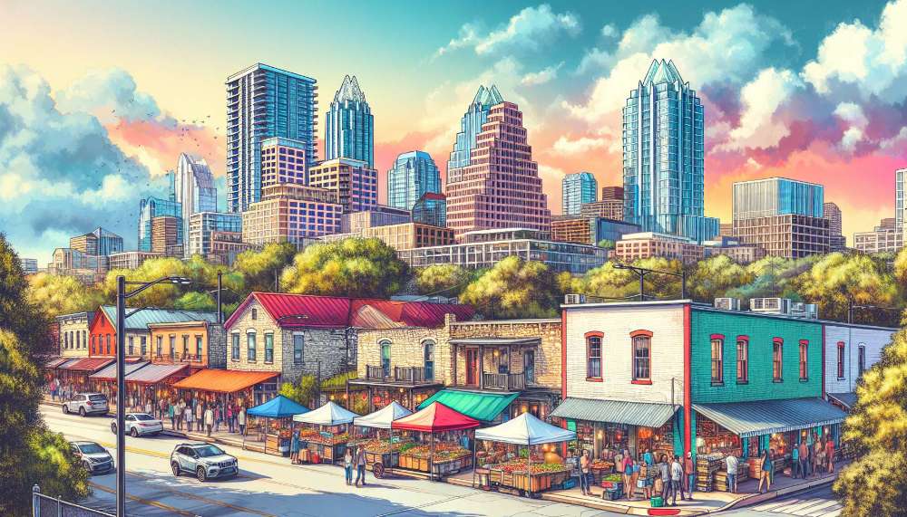 A vibrant street scene in North Austin Civic Association
