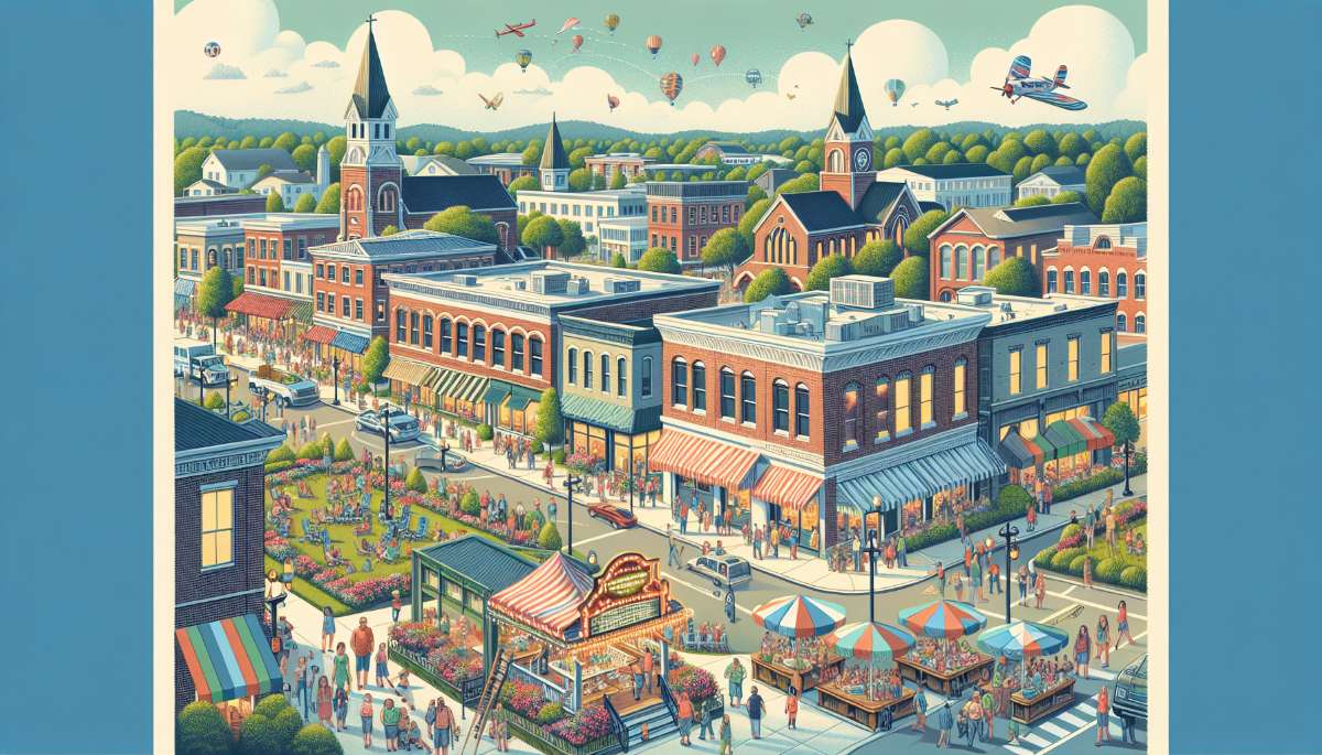 A vibrant street scene in Simpsonville