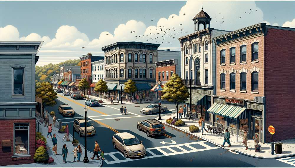 A vibrant street scene in Westbury