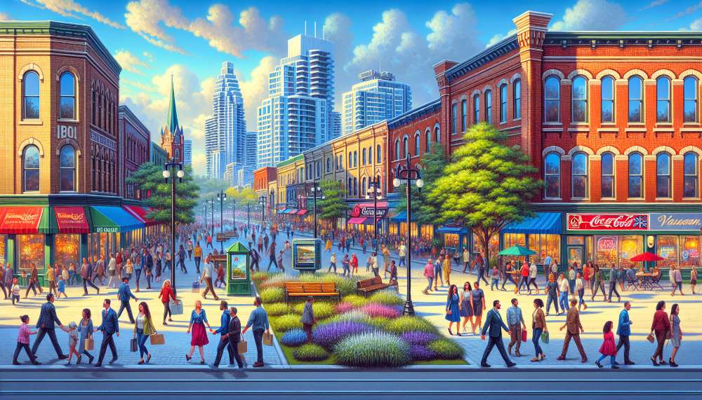 A vibrant street scene in Vaughan