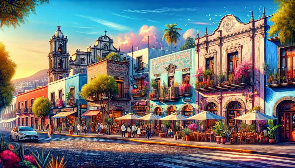 A vibrant street scene in Letran Valle