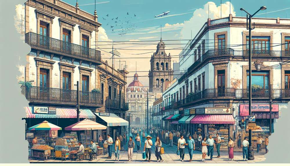 A vibrant street scene in Coyoacán