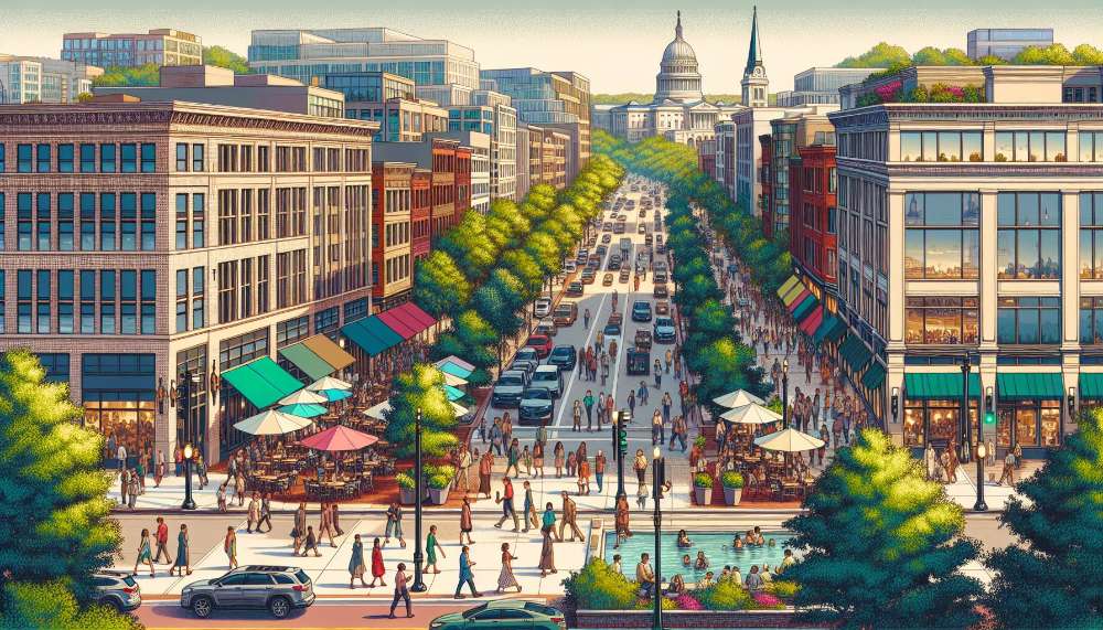 A vibrant street scene in Southeast Washington