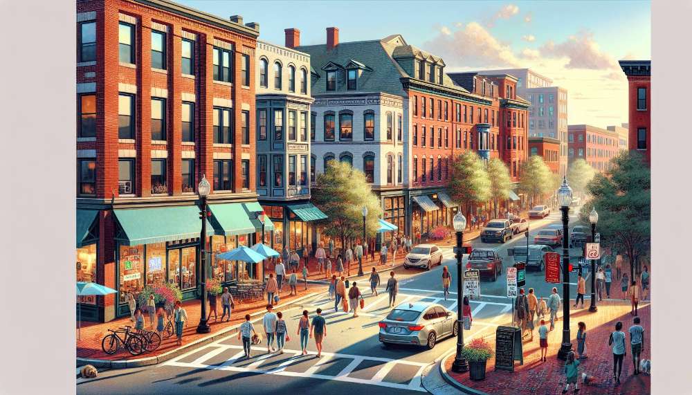 A vibrant street scene in Roxbury