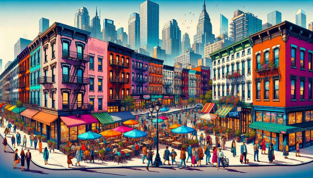 A vibrant street scene in NoMad