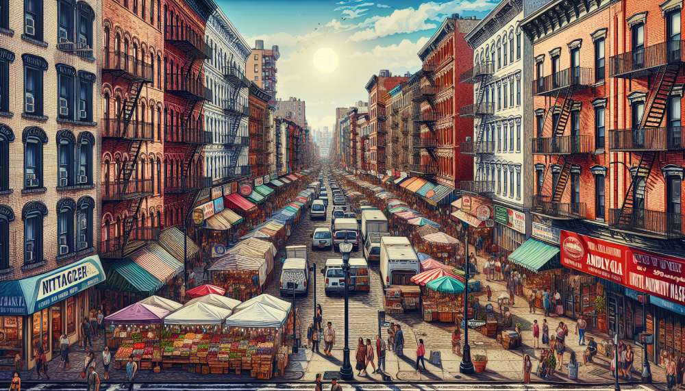 A vibrant street scene in Little Italy