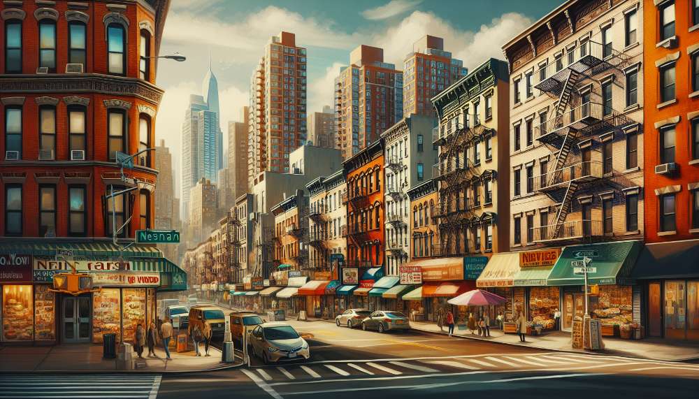 A vibrant street scene in Inwood