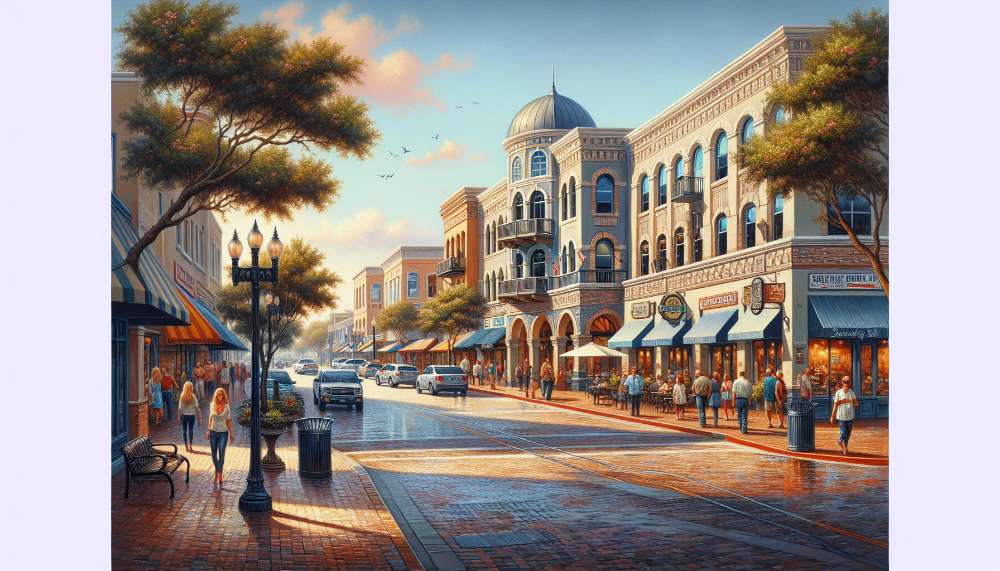 A vibrant street scene in Santee