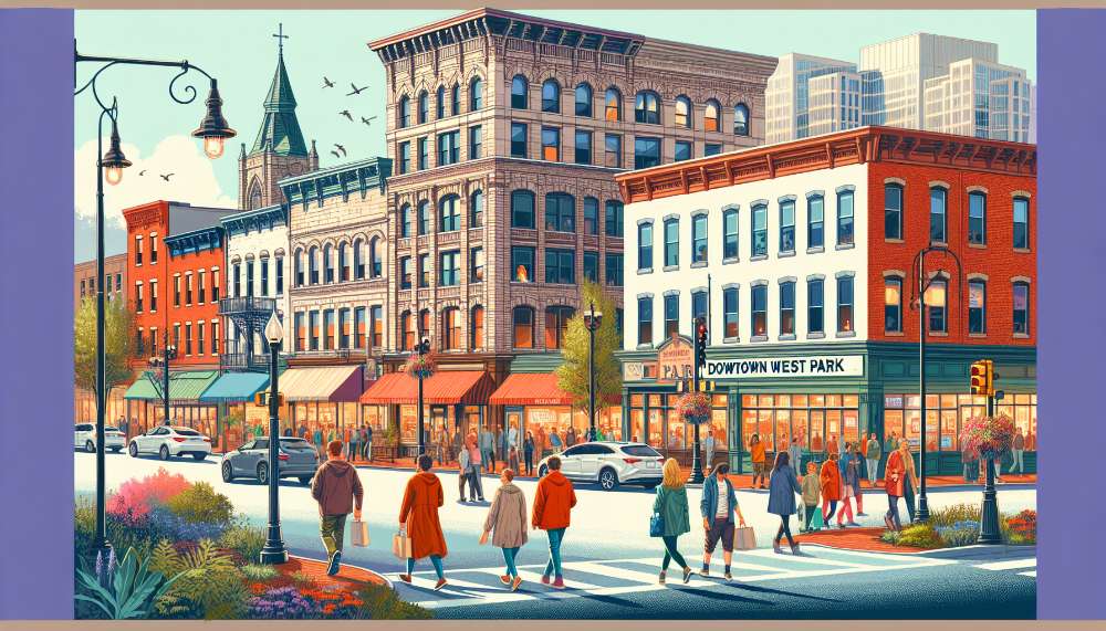 A vibrant street scene in West Park