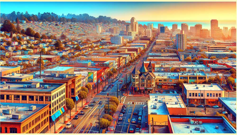 A vibrant street scene in Point Richmond