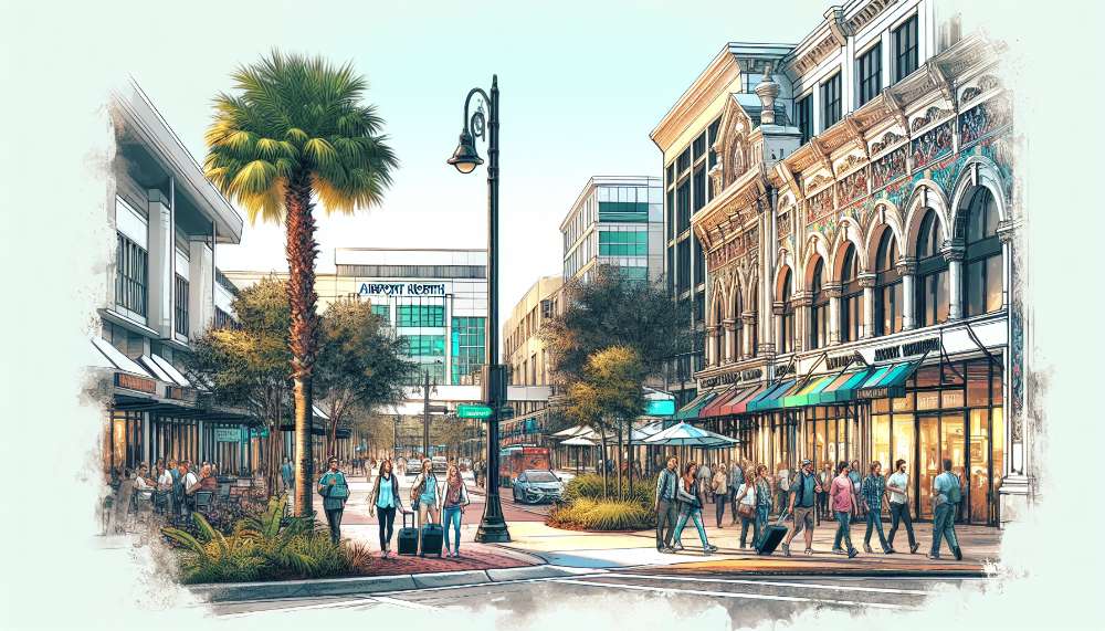 A vibrant street scene in Airport North