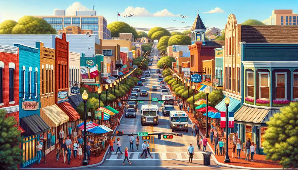 A vibrant street scene in Harriet Creek Ranch