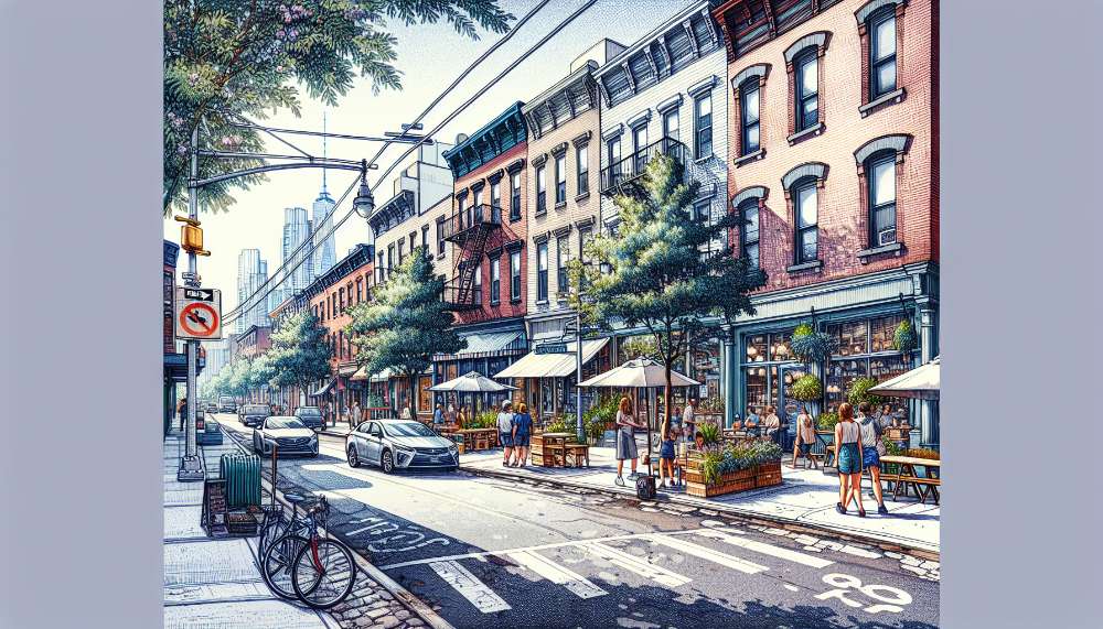 A vibrant street scene in Gowanus