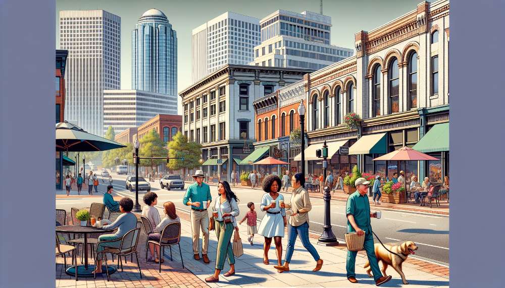 A vibrant street scene in Birmingham