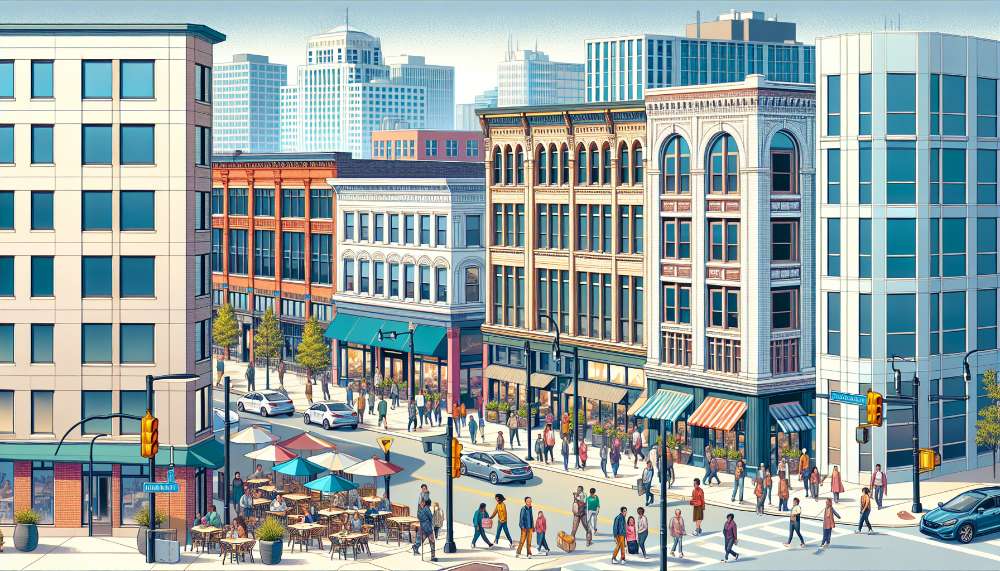 A vibrant street scene in Milwaukee