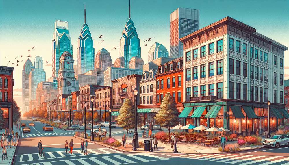 A vibrant street scene in Sicklerville