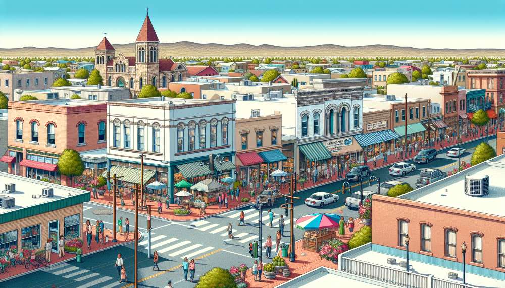 A vibrant street scene in Carlsbad