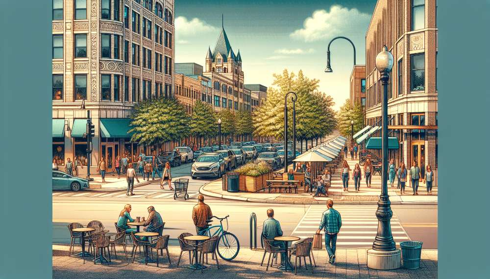 A vibrant street scene in Eagan
