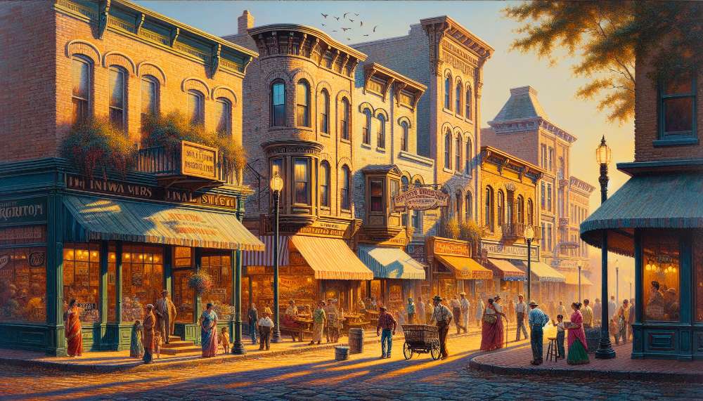 A vibrant street scene in Indian Village