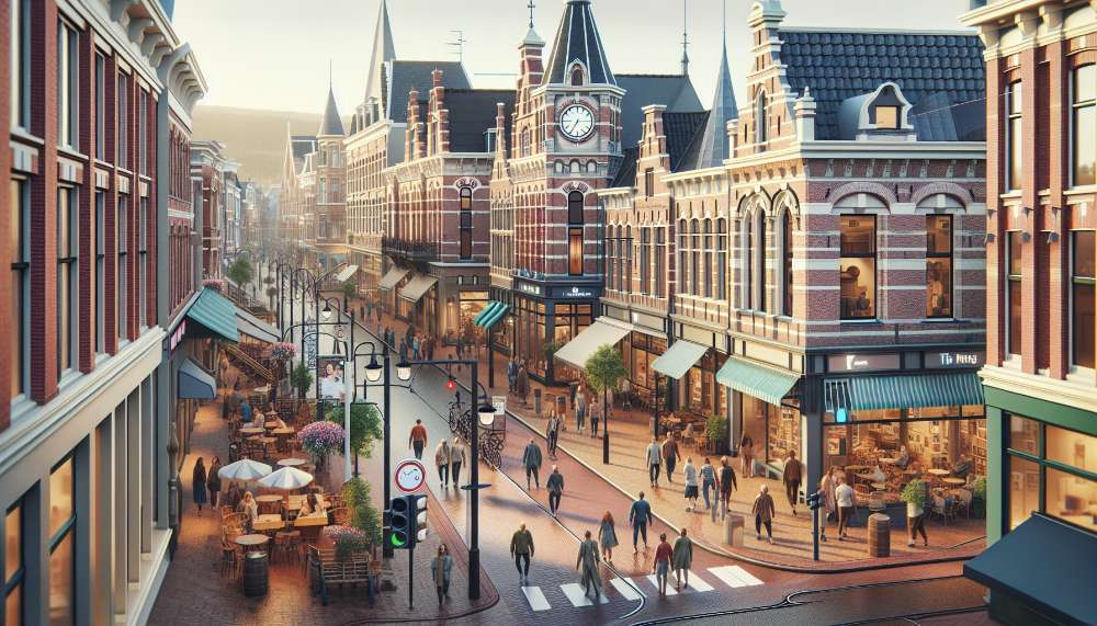 A vibrant street scene in Diemen