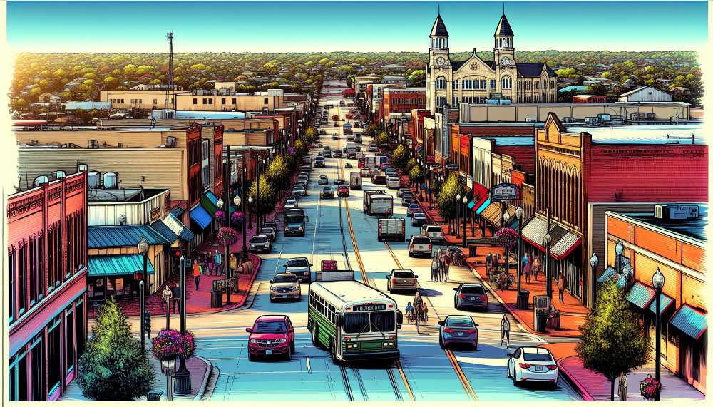A vibrant street scene in Tyler
