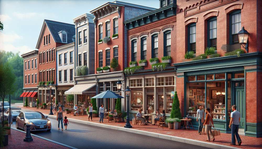 A vibrant street scene in Naugatuck