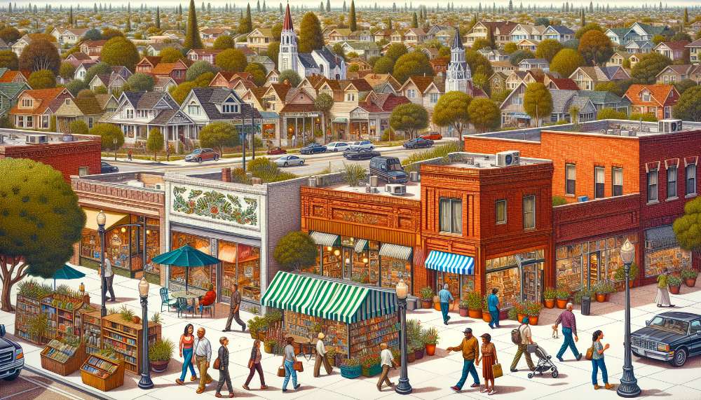 A vibrant street scene in North Central