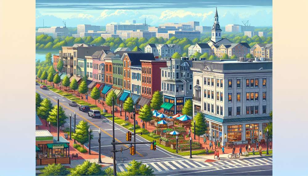 A vibrant street scene in Columbus