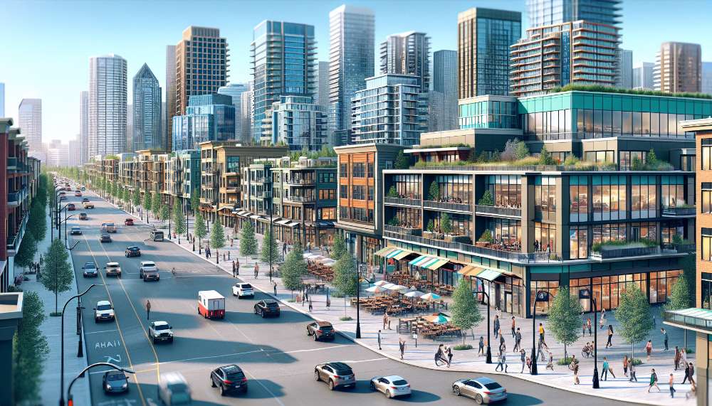 A vibrant street scene in Auburn Bay