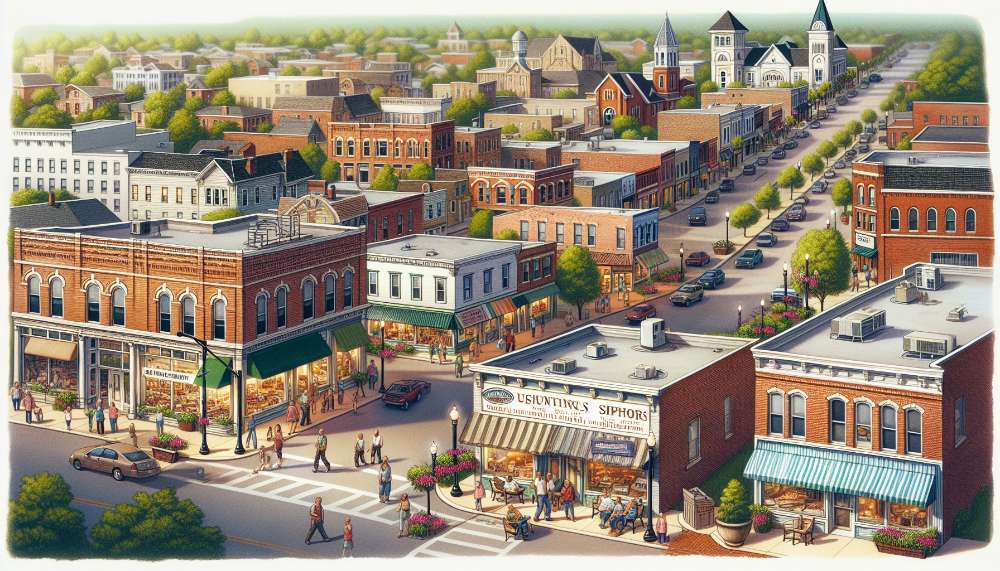A vibrant street scene in DeKalb