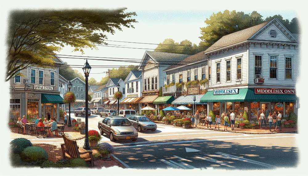 A vibrant street scene in Middlesex